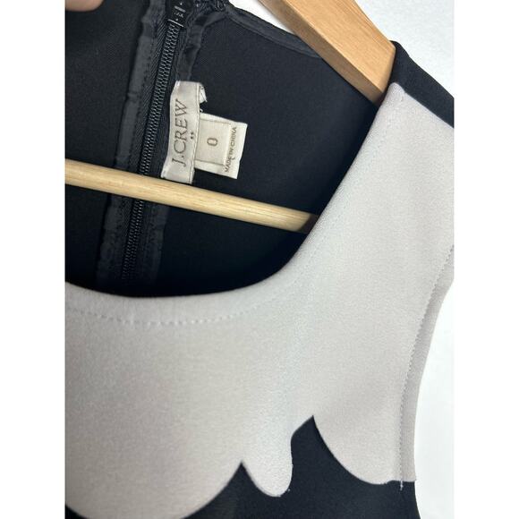 J. Crew Scalloped Color Block Bodice Sleeveless Shift Dress 0 - Picture 6 of 7